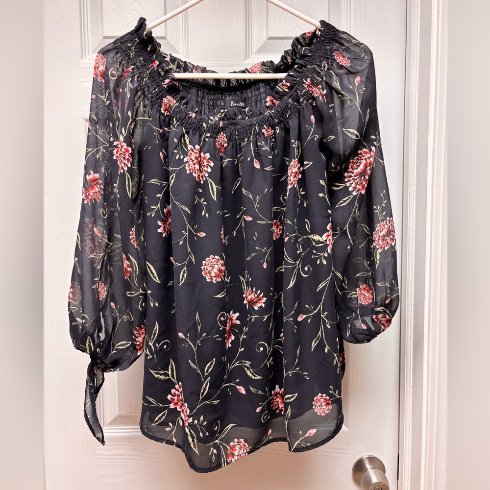 Bardot Floral Sheer Blouse – Size US 6/S